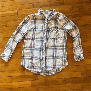 Rails Blue and White Plaid Button Down Shirt